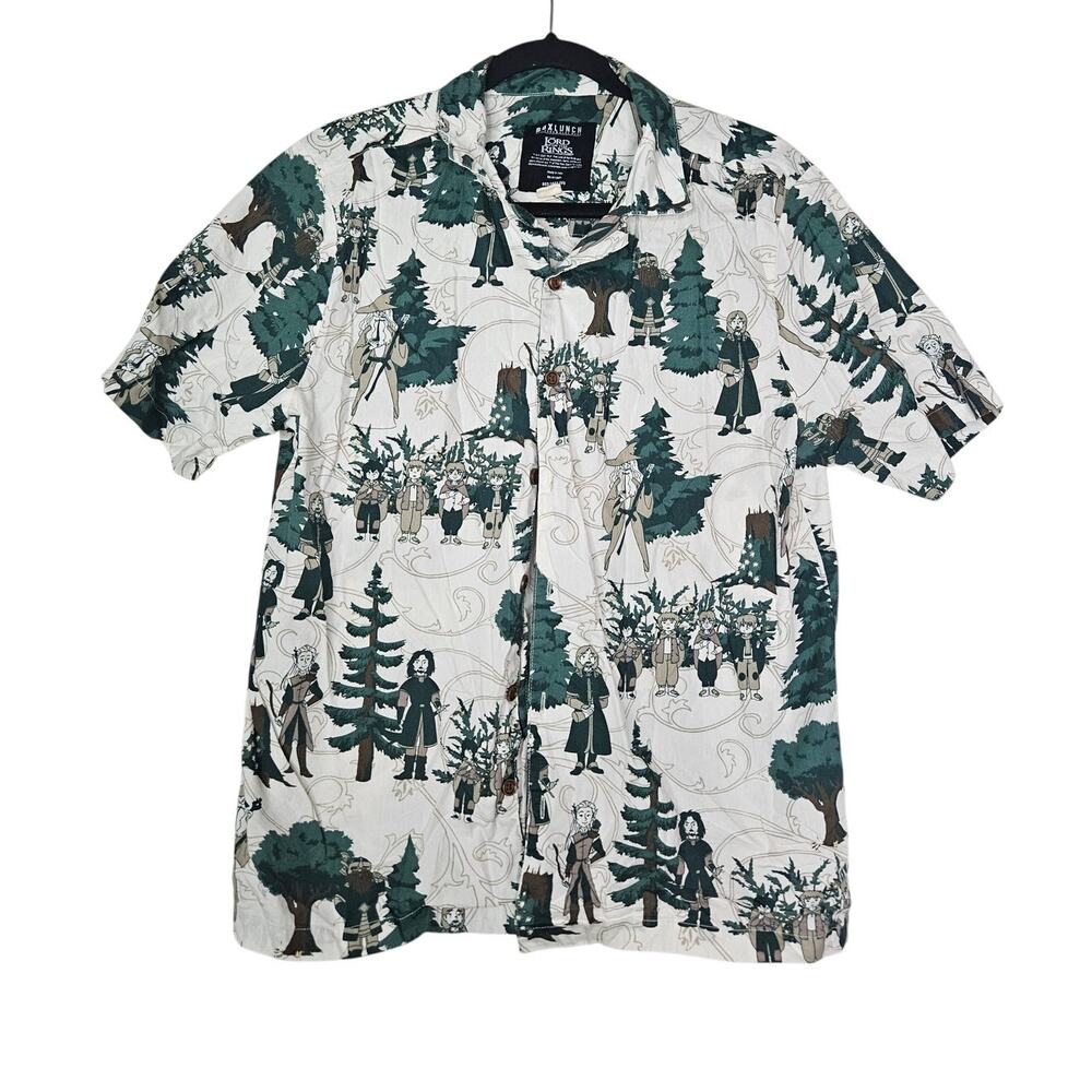 BoxLunch M Organic Cotton Lord of the Rings Hawaiian Shirt Button Up Cosplay